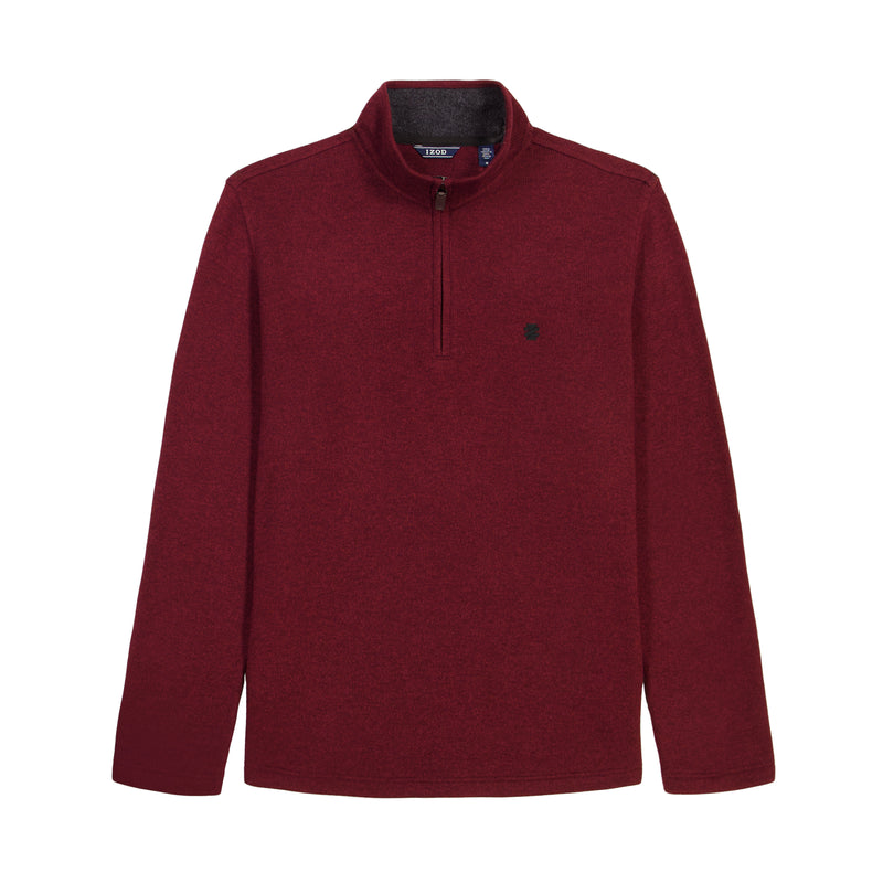BIG & TALL THERMASOFT SWEATER FLEECE QUARTER ZIP - VELVET MAROON