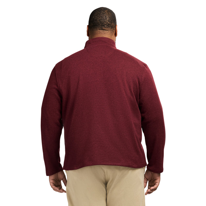 BIG & TALL THERMASOFT SWEATER FLEECE QUARTER ZIP - VELVET MAROON