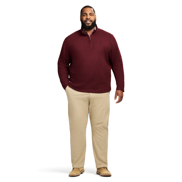 BIG & TALL THERMASOFT SWEATER FLEECE QUARTER ZIP - VELVET MAROON