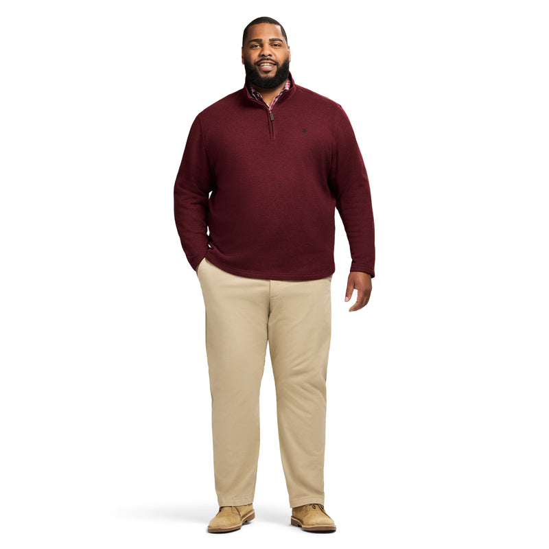 BIG & TALL THERMASOFT SWEATER FLEECE QUARTER ZIP - VELVET MAROON