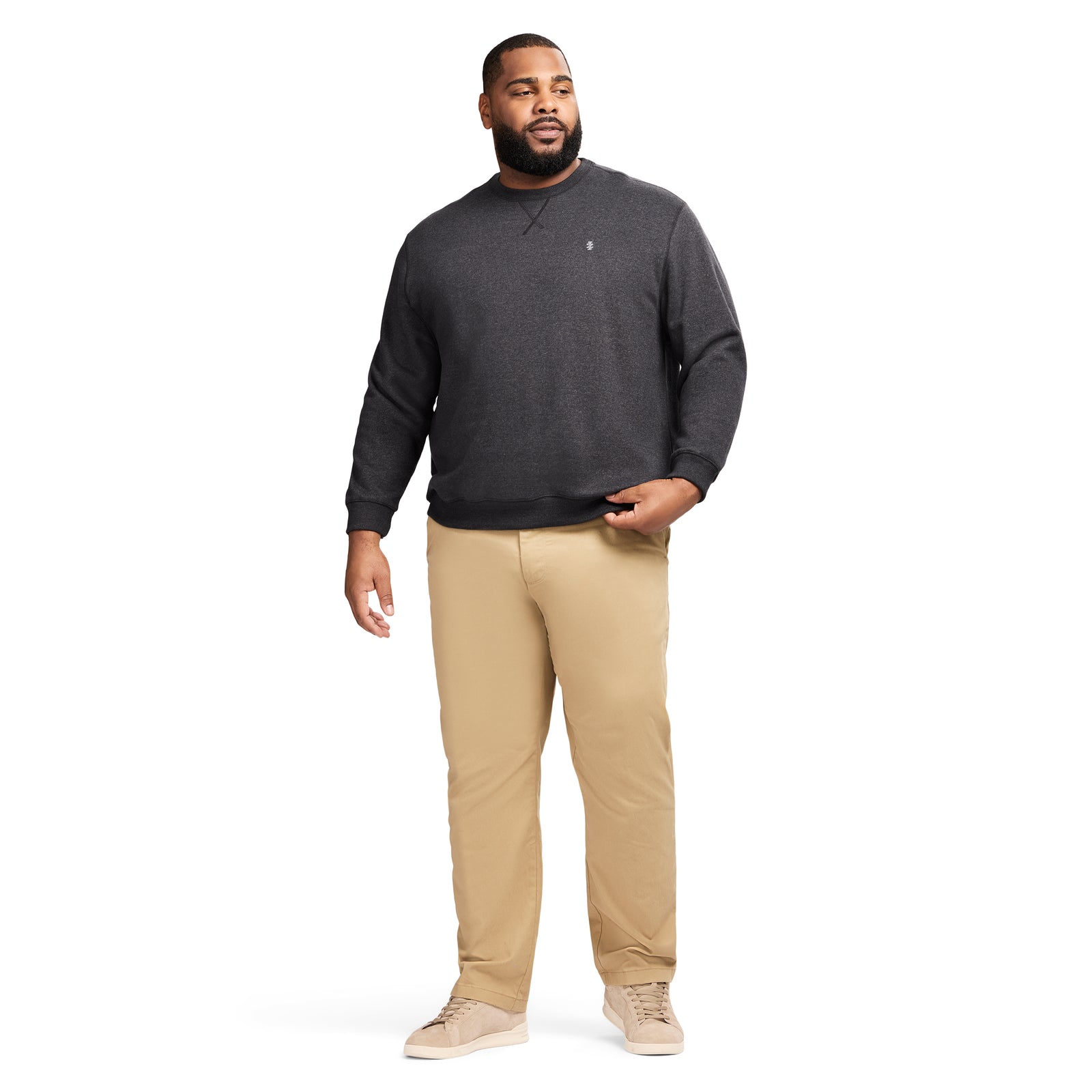 Big & Tall Advantage Performance Crewneck Fleece - Black – IZOD