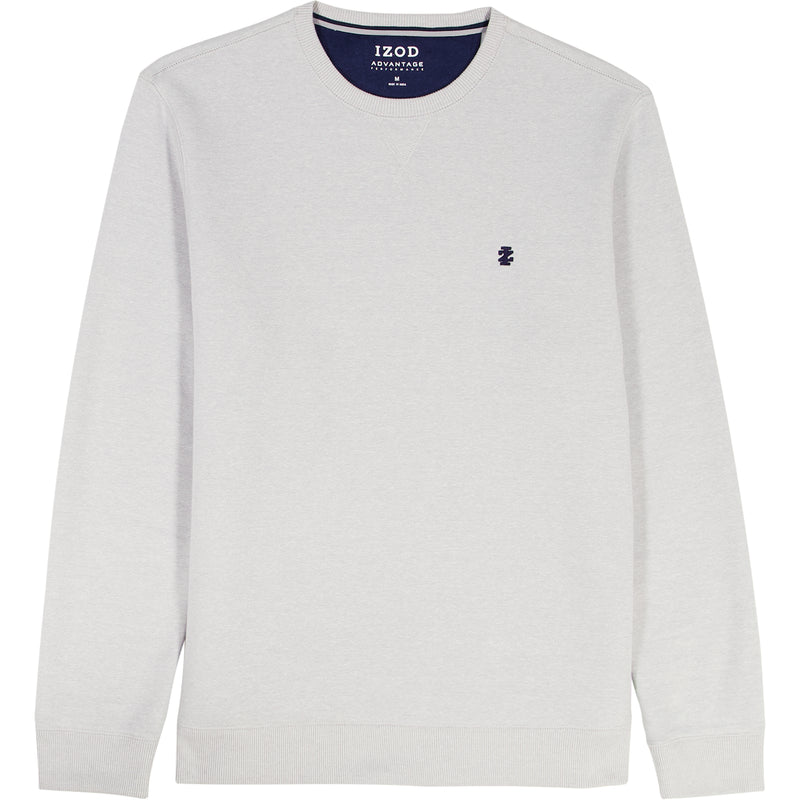 BIG & TALL ADVANTAGE PERFORMANCE CREWNECK FLEECE - LT GREY HTHR