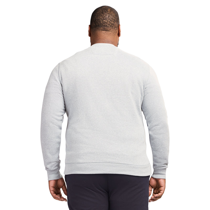 BIG & TALL ADVANTAGE PERFORMANCE CREWNECK FLEECE - LT GREY HTHR