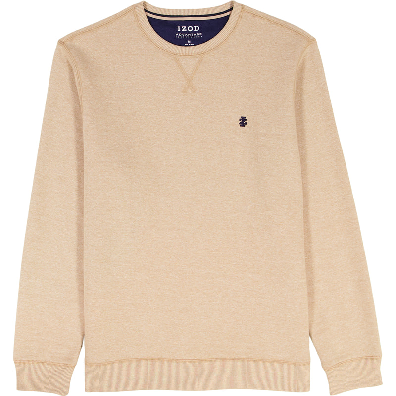 BIG & TALL ADVANTAGE PERFORMANCE CREWNECK FLEECE - CAMEL HTHR