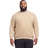 BIG & TALL ADVANTAGE PERFORMANCE CREWNECK FLEECE - CAMEL HTHR