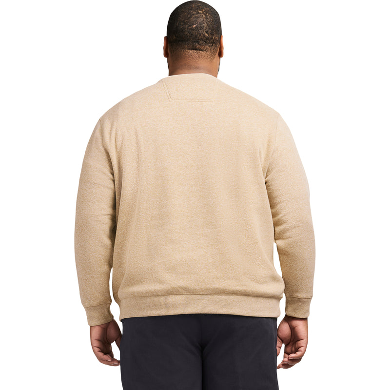 BIG & TALL ADVANTAGE PERFORMANCE CREWNECK FLEECE - CAMEL HTHR