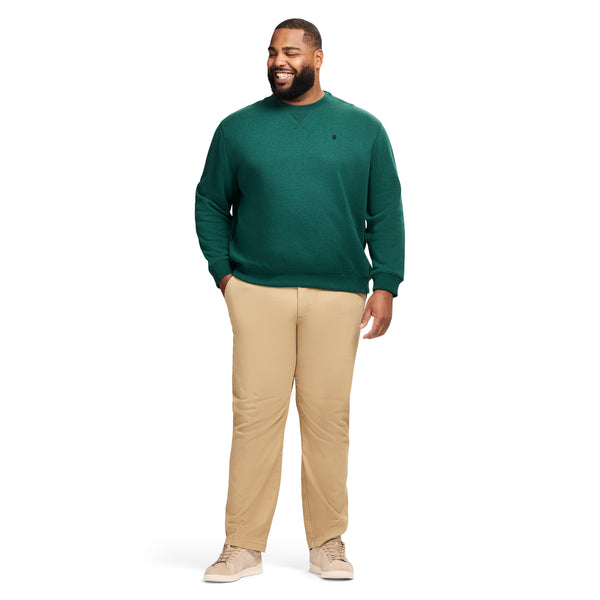 BIG & TALL ADVANTAGE PERFORMANCE CREWNECK FLEECE - RAIN FOREST
