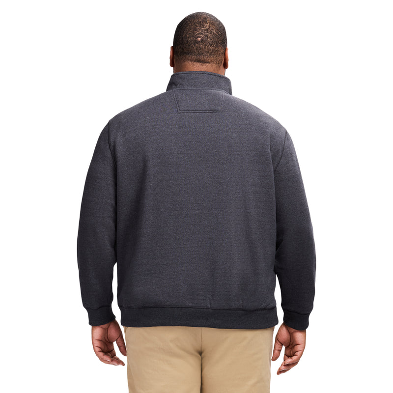 BIG & TALL ADVANTAGE PERFORMANCE QUARTER ZIP FLEECE - BLACK
