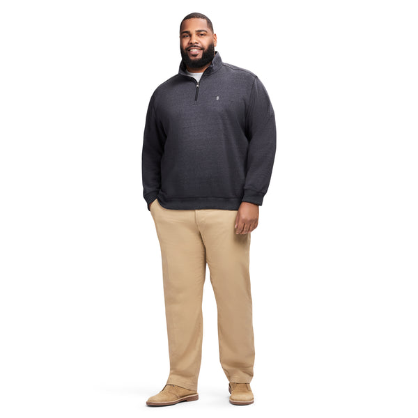 BIG & TALL ADVANTAGE PERFORMANCE QUARTER ZIP FLEECE - BLACK