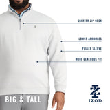 BIG & TALL ADVANTAGE PERFORMANCE QUARTER ZIP FLEECE - CAMEL HTHR