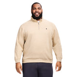 BIG & TALL ADVANTAGE PERFORMANCE QUARTER ZIP FLEECE - CAMEL HTHR
