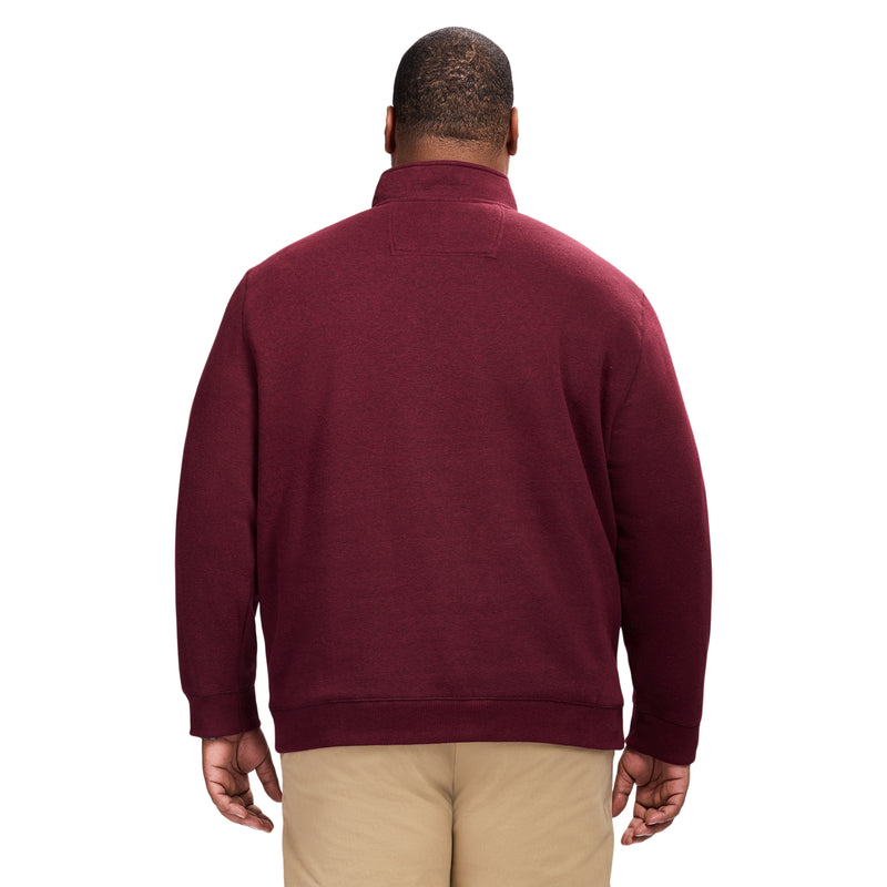 BIG & TALL ADVANTAGE PERFORMANCE QUARTER ZIP FLEECE - VELVET MAROON
