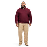 BIG & TALL ADVANTAGE PERFORMANCE QUARTER ZIP FLEECE - VELVET MAROON