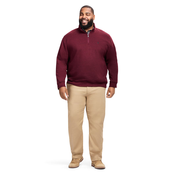 BIG & TALL ADVANTAGE PERFORMANCE QUARTER ZIP FLEECE - VELVET MAROON