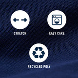BIG & TALL PERFORMANCE COMFORT LONG SLEEVE PLAID BUTTON DOWN SHIRT - TRUE NAVY