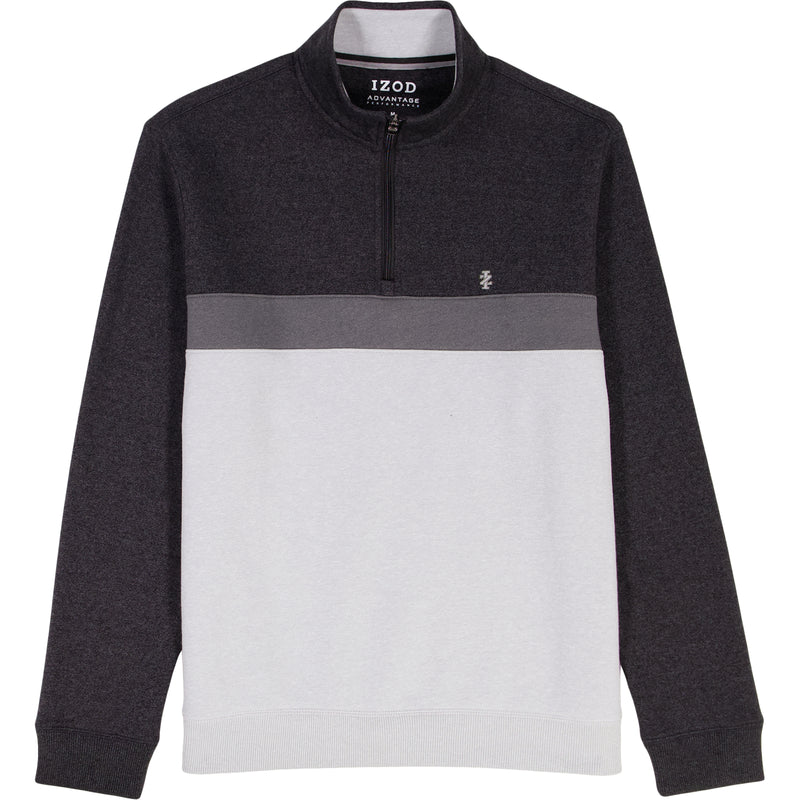 ADVANTAGE PERFORMANCE COLORBLOCK QUARTER ZIP FLEECE - BLACK