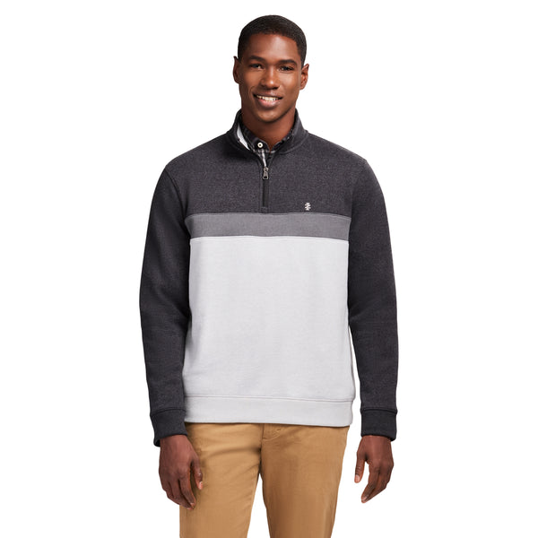 ADVANTAGE PERFORMANCE COLORBLOCK QUARTER ZIP FLEECE - BLACK