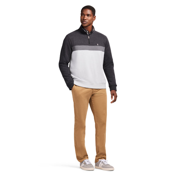 ADVANTAGE PERFORMANCE COLORBLOCK QUARTER ZIP FLEECE - BLACK