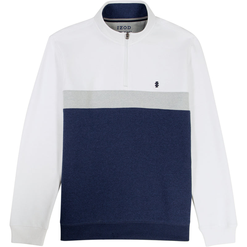 ADVANTAGE PERFORMANCE COLORBLOCK QUARTER ZIP FLEECE - BRIGHT WHITE