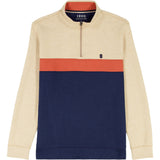 ADVANTAGE PERFORMANCE COLORBLOCK QUARTER ZIP FLEECE - CAMEL HTHR