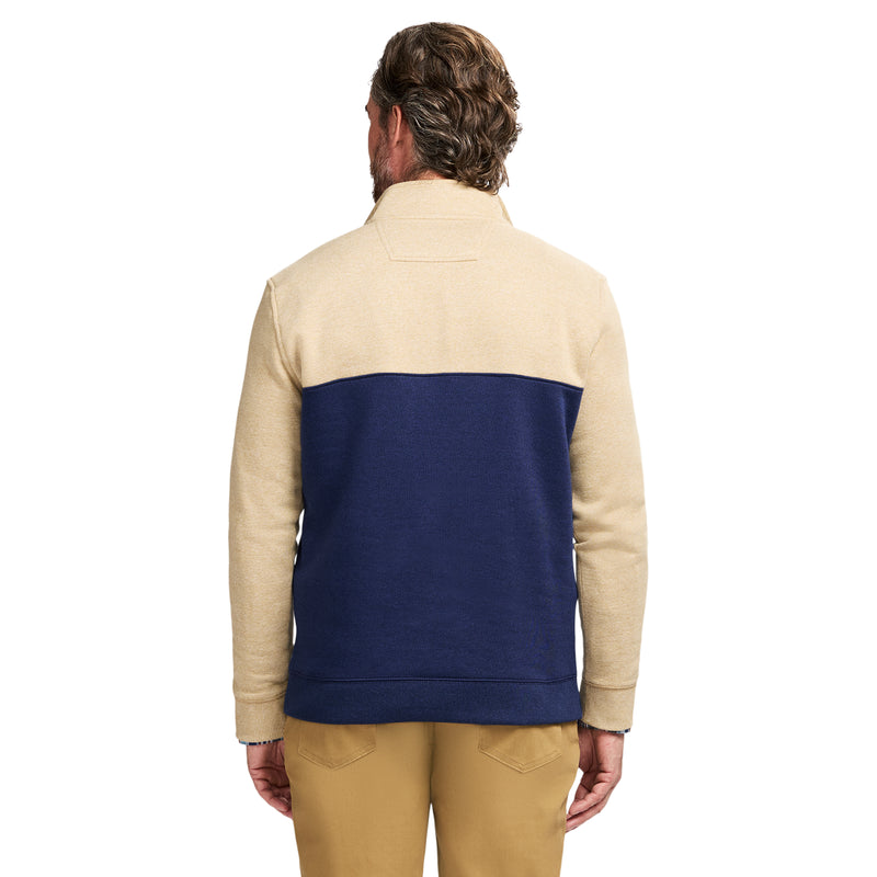 ADVANTAGE PERFORMANCE COLORBLOCK QUARTER ZIP FLEECE - CAMEL HTHR