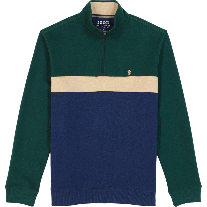 ADVANTAGE PERFORMANCE COLORBLOCK QUARTER ZIP FLEECE - RAIN FOREST