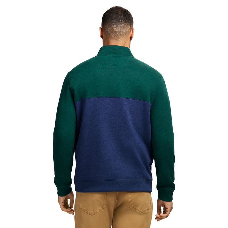 ADVANTAGE PERFORMANCE COLORBLOCK QUARTER ZIP FLEECE - RAIN FOREST