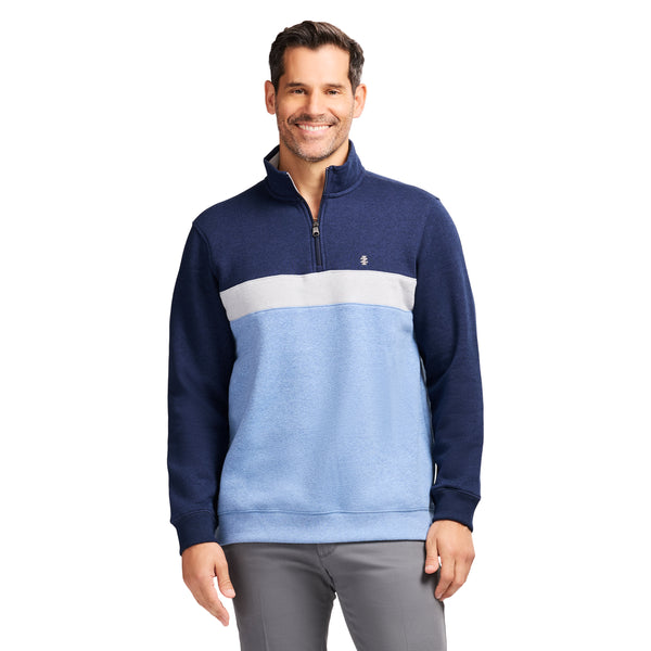 ADVANTAGE PERFORMANCE COLORBLOCK QUARTER ZIP FLEECE - NAVY BLAZER