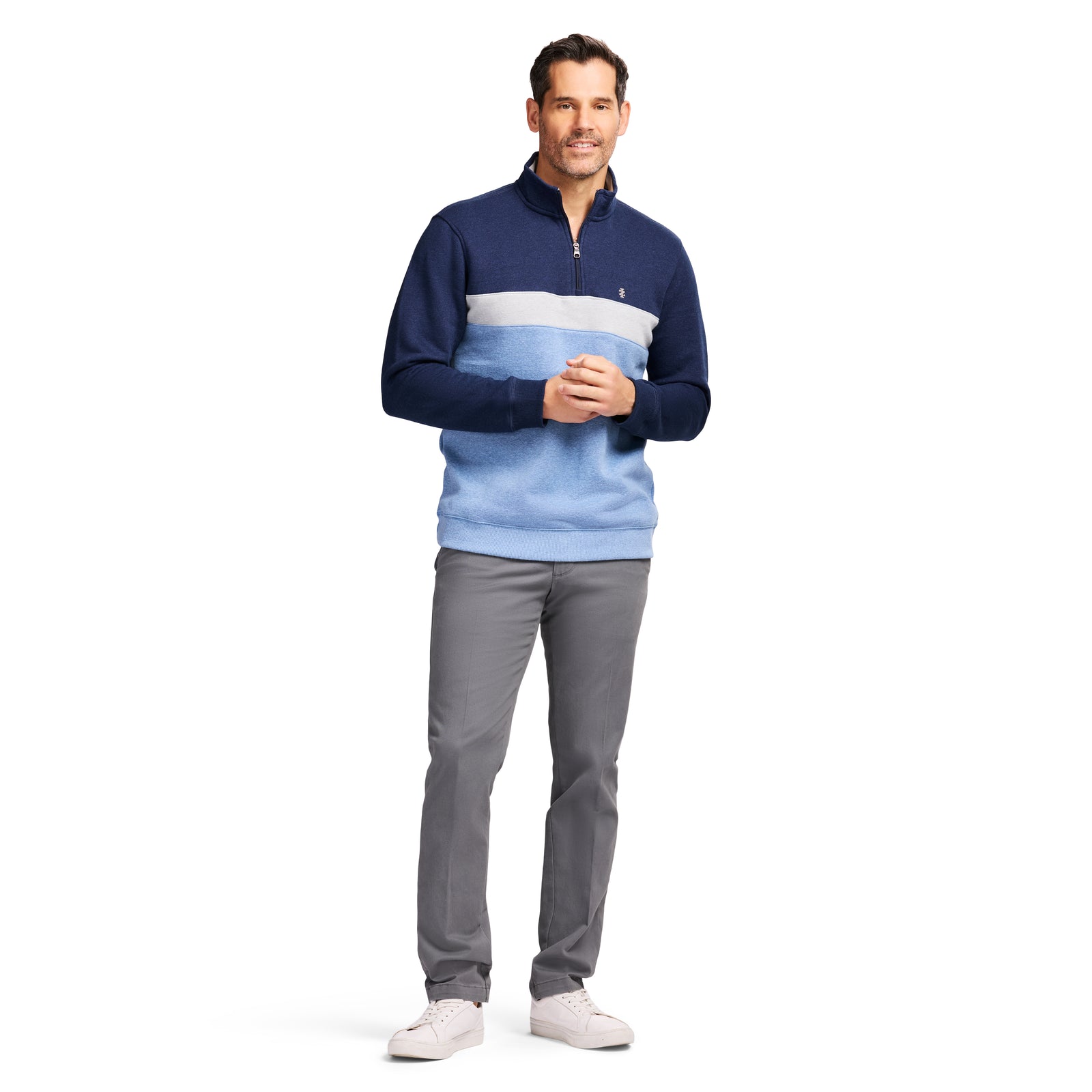 Advantage Performance Colorblock Quarter Zip Fleece - Navy Blazer