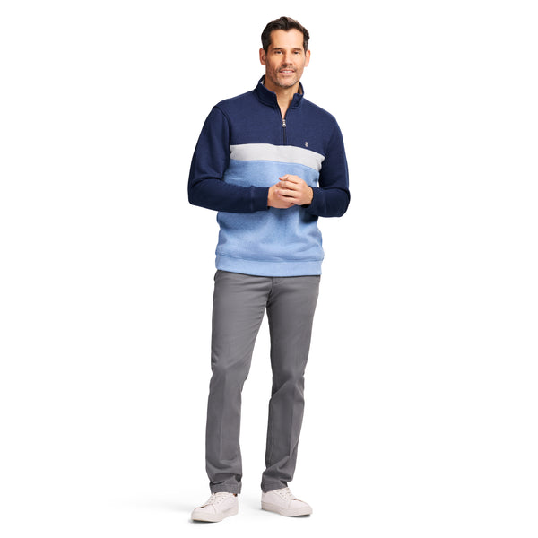 ADVANTAGE PERFORMANCE COLORBLOCK QUARTER ZIP FLEECE - NAVY BLAZER