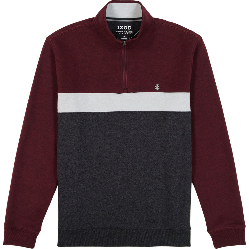 ADVANTAGE PERFORMANCE COLORBLOCK QUARTER ZIP FLEECE - VELVET MAROON