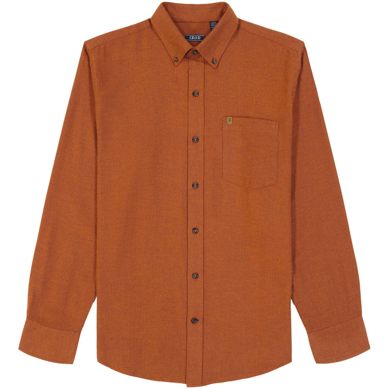 STRATTON FLANNEL LONG SLEEVE 
BUTTON DOWN SHIRT - BOMBAY BROWN