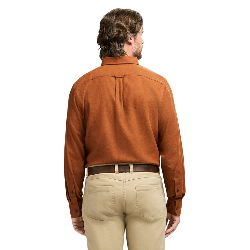 STRATTON FLANNEL LONG SLEEVE 
BUTTON DOWN SHIRT - BOMBAY BROWN