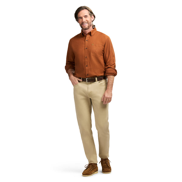 STRATTON FLANNEL LONG SLEEVE 
BUTTON DOWN SHIRT - BOMBAY BROWN