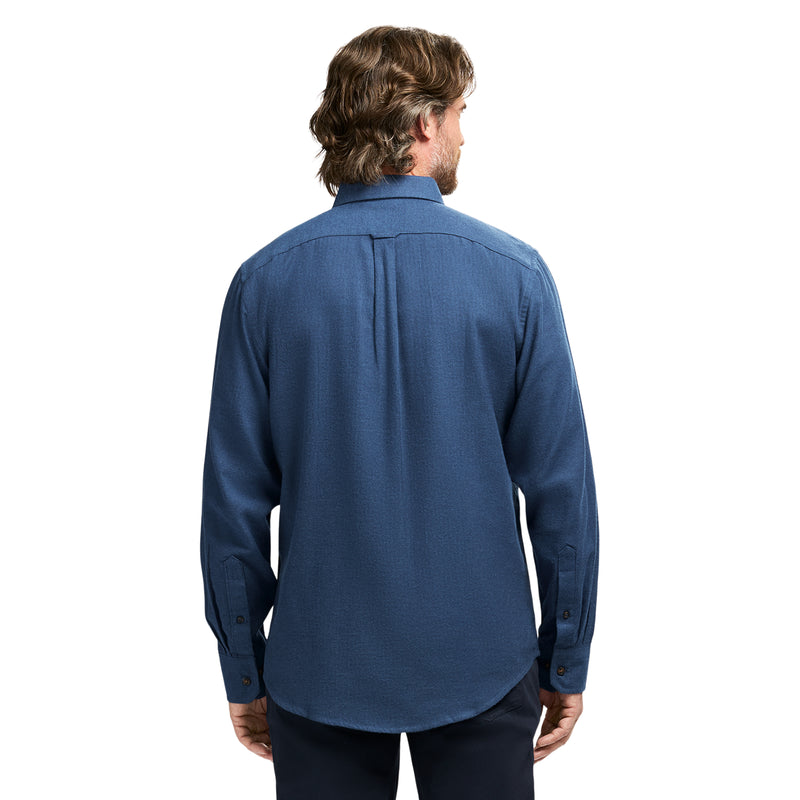 STRATTON FLANNEL LONG SLEEVE 
BUTTON DOWN SHIRT - TRUE NAVY
