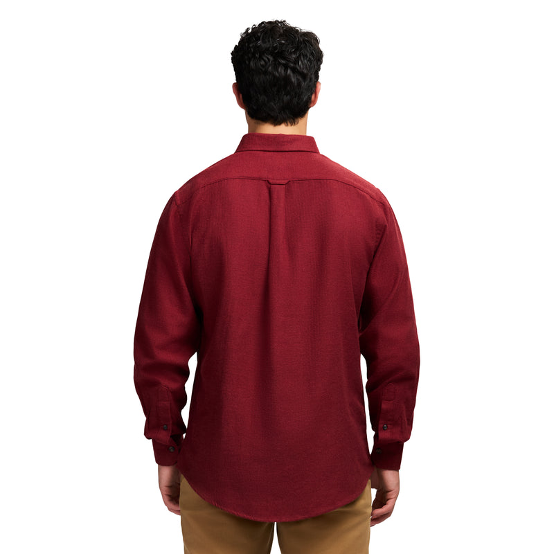 STRATTON FLANNEL LONG SLEEVE 
BUTTON DOWN SHIRT - SUNDRIED TOMATO