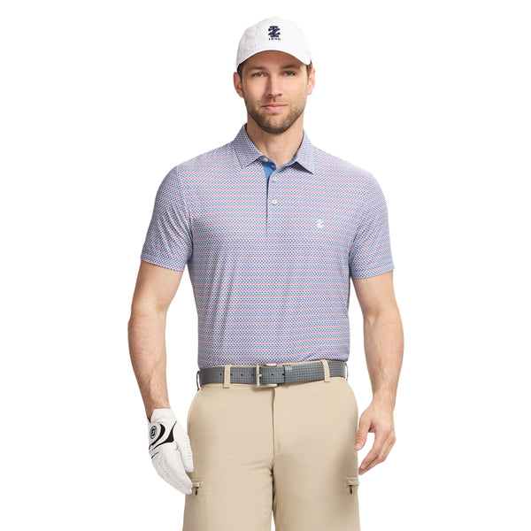 GOLF SWINGFLEX ELITE PRINTED POLO - MOONLIGHT BLUE