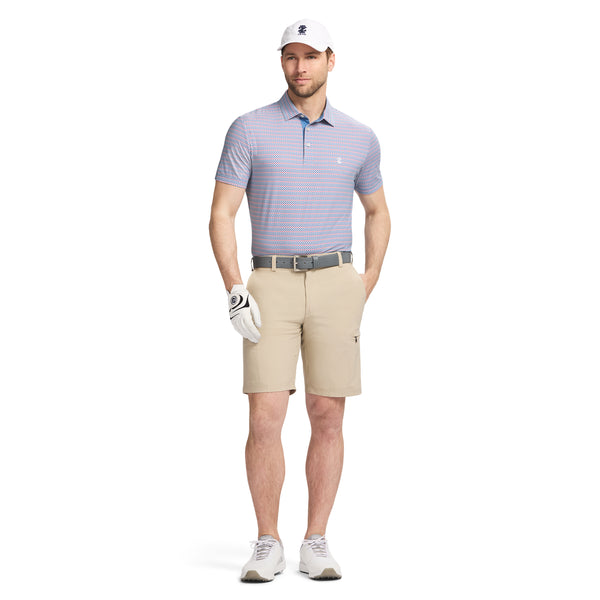 GOLF SWINGFLEX ELITE PRINTED POLO - MOONLIGHT BLUE