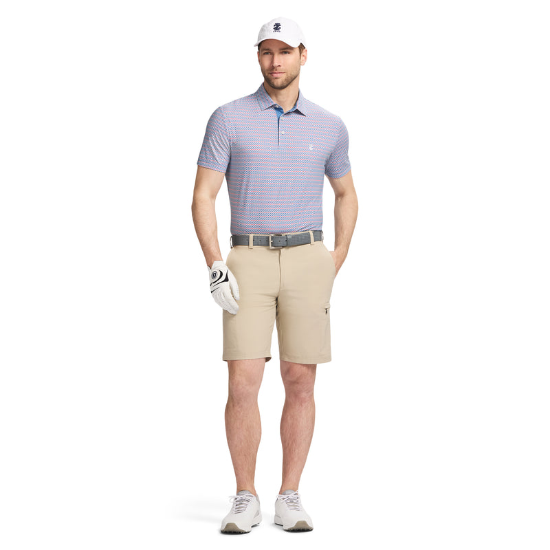 GOLF SWINGFLEX ELITE PRINTED POLO - MOONLIGHT BLUE