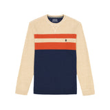 ADVANTAGE PERFORMANCE COLORBLOCK CREWNECK FLEECE  - CAMEL HTHR