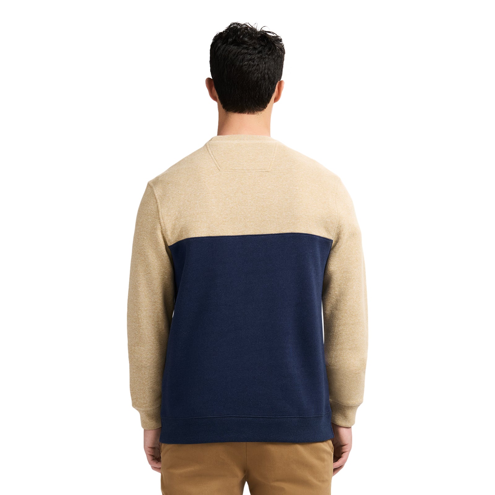 Advantage Performance Colorblock Crewneck Fleece - Camel Hthr – IZOD