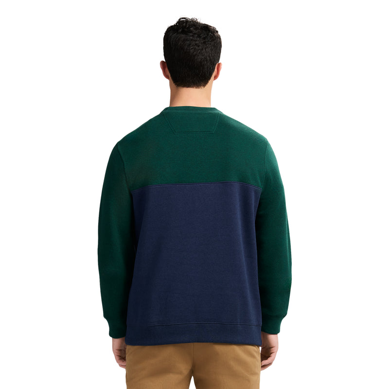 ADVANTAGE PERFORMANCE COLORBLOCK CREWNECK FLEECE  - RAIN FOREST
