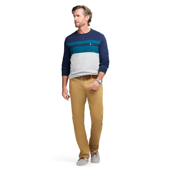 ADVANTAGE PERFORMANCE COLORBLOCK CREWNECK FLEECE  - NAVY BLAZER