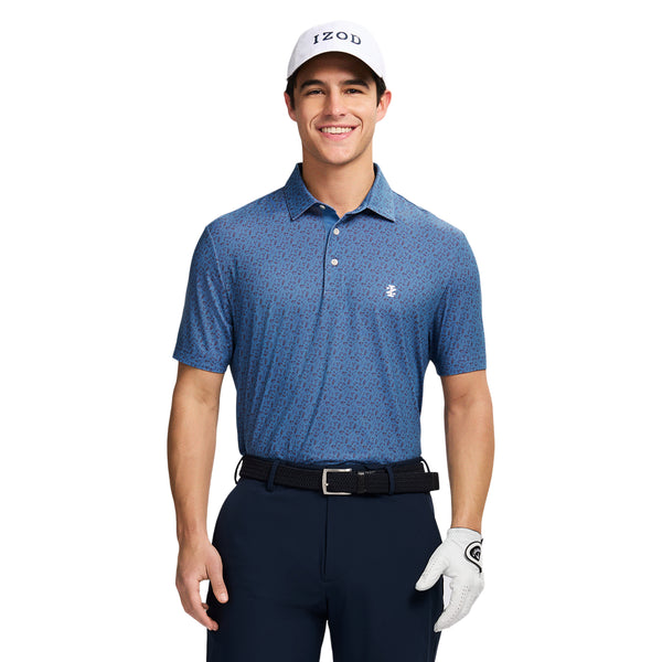 GOLF SWINGFLEX ELITE PRINTED POLO - MOONLIGHT BLUE