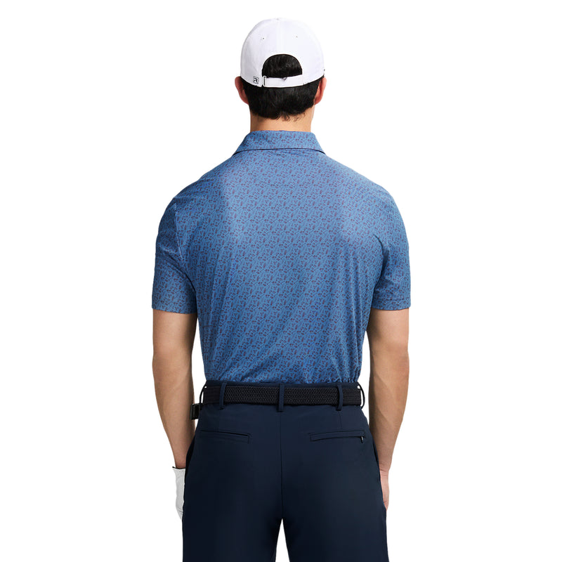 GOLF SWINGFLEX ELITE PRINTED POLO - MOONLIGHT BLUE