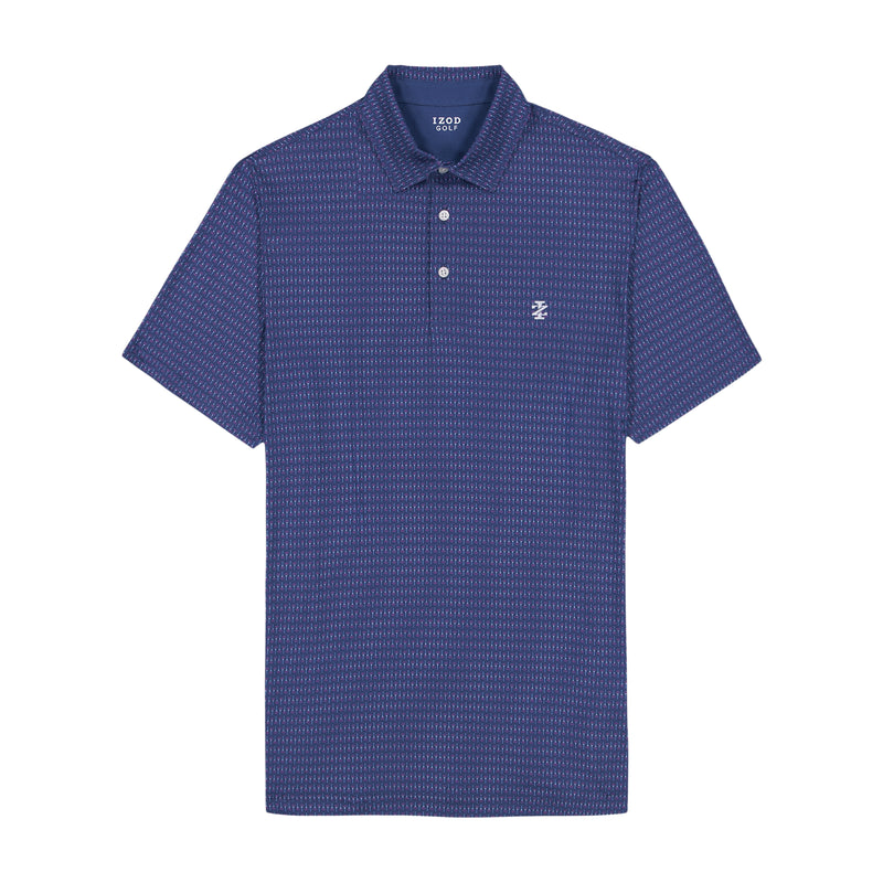 GOLF SWINGFLEX ELITE PRINTED POLO - MEDIEVAL BLUE