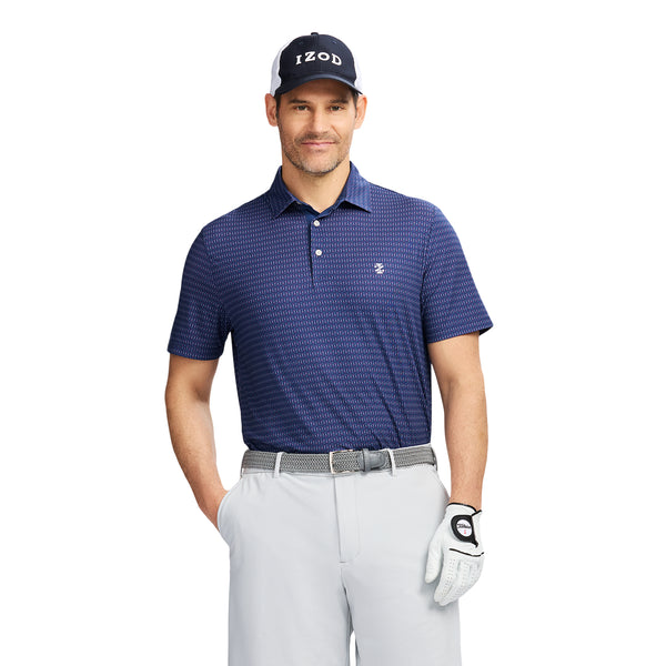 GOLF SWINGFLEX ELITE PRINTED POLO - MEDIEVAL BLUE