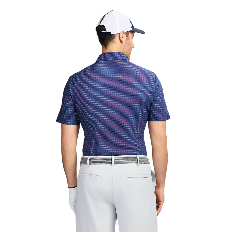 GOLF SWINGFLEX ELITE PRINTED POLO - MEDIEVAL BLUE