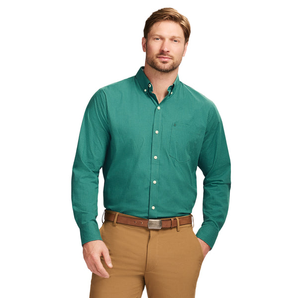 PERFORMANCE COMFORT LONG SLEEVE BUTTON DOWN SHIRT - FIR