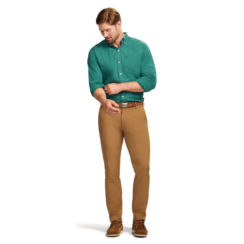 PERFORMANCE COMFORT LONG SLEEVE BUTTON DOWN SHIRT - FIR